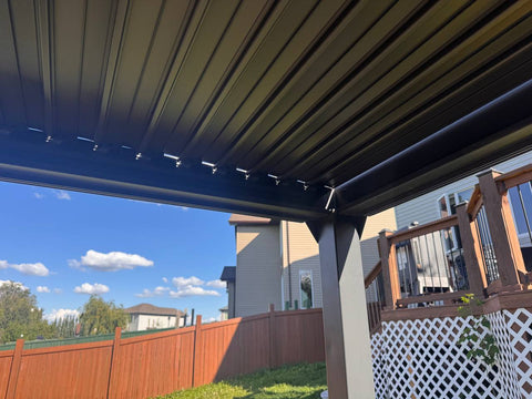 New 10x13 FT Aluminum Louvered Pergola Gazebo – Adjustable Roof Slats, Modern Outdoor Shade 1030608 - with | Sold by Uncle Wiener's Wholesale