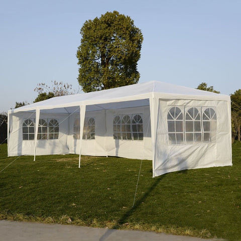 "10x30 FT White Party Tent with 7 Window Panels Outdoor Event Canopy"
"Heavy Duty Outdoor Wedding Canopy 10x30 FT with Window Sidewalls"
"Large White Event Tent for Parties, Weddings, and Gatherings"