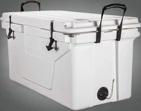 Spacious 110-quart cooler interior with thick insulation and durable hinges