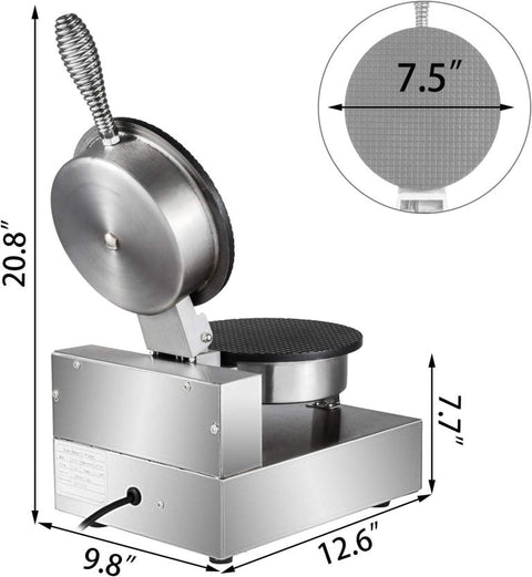 Electric stainless steel waffle cone and egg roll maker
Ice cream cone and waffle maker with non-stick plate
Commercial dessert cone machine with temp controller
Egg roll waffle maker stainless steel 110V compact design
