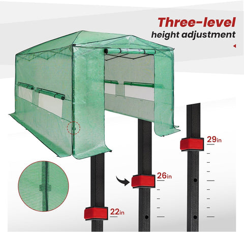 "12x8 FT Pop-Up Outdoor Greenhouse with PE Cover"
"Large Outdoor Gardening Tent 12x8 FT with Roll-Up Doors"
"Heavy-Duty Waterproof Greenhouse for Plants 12x8 FT"
"UV-Protected Portable Greenhouse Tent for Vegetables"
"12 FT x 8 FT Outdoor Greenhouse with Metal Frame and Zipper Door"