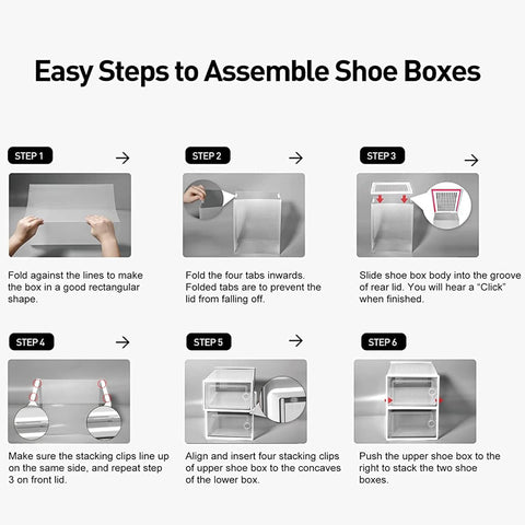 NEW 12 PACK STACKABLE SHOE STORAGE BOX - with | Sold by Uncle Wiener's Wholesale
