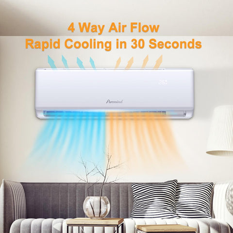 12000 & 24000 BTU ductless mini split air conditioner with remote
Energy-efficient split AC heater system for home or office
Whisper-quiet ductless air conditioner and heater with installation kit