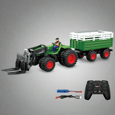"1:24 Scale Remote Control Tractor Loader Toy for Kids"
"6-Channel RC Tractor Farm Toy with Realistic Design"
"Rechargeable Remote Control Tractor and Wagon Set"
"Durable 1:24 Scale RC Farm Truck Vehicles"
"Set of 1:24 Remote Control Farm Trucks for Kids"