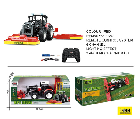 "1:24 Scale Remote Control Tractor Loader Toy for Kids"
"6-Channel RC Tractor Farm Toy with Realistic Design"
"Rechargeable Remote Control Tractor and Wagon Set"
"Durable 1:24 Scale RC Farm Truck Vehicles"
"Set of 1:24 Remote Control Farm Trucks for Kids"