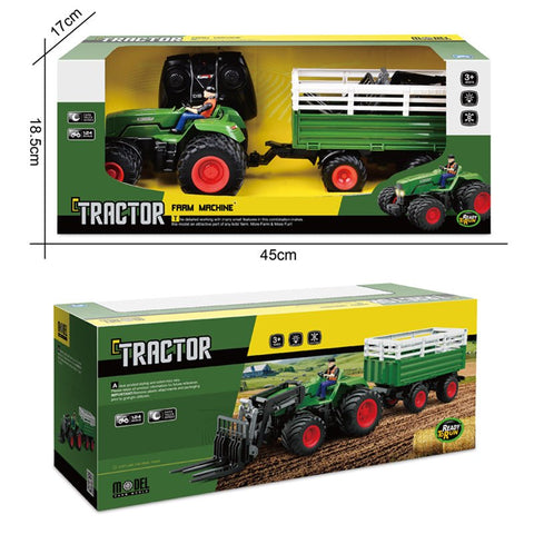 "1:24 Scale Remote Control Tractor Loader Toy for Kids"
"6-Channel RC Tractor Farm Toy with Realistic Design"
"Rechargeable Remote Control Tractor and Wagon Set"
"Durable 1:24 Scale RC Farm Truck Vehicles"
"Set of 1:24 Remote Control Farm Trucks for Kids"