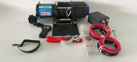 ATV/UTV 12V Synthetic Rope Winch with Remote – Model JTX4500