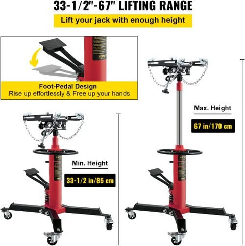 “1320 lb 2-stage telescopic hydraulic transmission jack in red”
“Heavy-duty red garage jack with swivel casters and saddle arms”
“Hydraulic lift transmission jack with adjustable tilt arms”