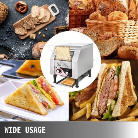 Commercial stainless steel conveyor bread toaster 1340W
High-speed commercial bread toaster with crumb tray
Front-loading conveyor-style toaster for cafés and buffets
Toast slices, bagels, and muffins with commercial bread toaster
Heavy-duty foodservice bread toaster stainless steel body