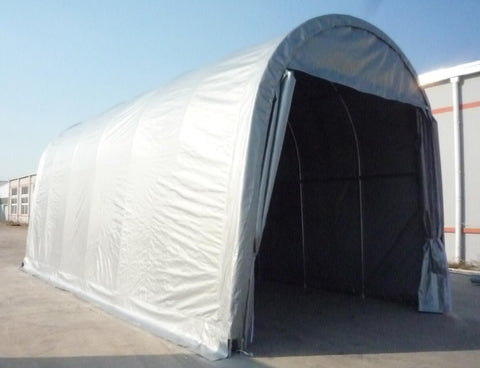 14x30x14 PVC Shelter Front View
Storage Shelter with Sliding Door
Inside View of PVC Shelter
All-Weather Fabric Garage
Industrial Equipment PVC Shelter