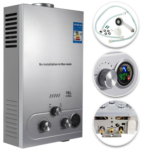 18L Propane Tankless Water Heater – Front View
Compact Outdoor Gas Water Heater for Camping
Wall-Mounted Propane Water Heater for Off-Grid Use
Outdoor Shower Heater with Gas Control Knobs
LPG-Powered Hot Water Unit for RV & Cabin