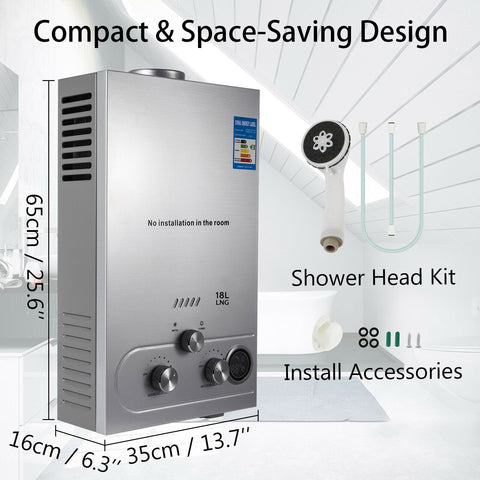 18L Propane Tankless Water Heater – Front View
Compact Outdoor Gas Water Heater for Camping
Wall-Mounted Propane Water Heater for Off-Grid Use
Outdoor Shower Heater with Gas Control Knobs
LPG-Powered Hot Water Unit for RV & Cabin