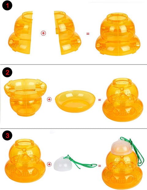 New 2 - Pack Plastic Wasp Traps for Hornets, Bees & Yellow Jackets – Effective Outdoor Pest Control 462021 - with | Sold by Uncle Wiener's Wholesale