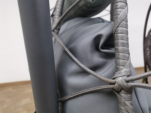"2-Person Double Egg Swing Chair with Cushions"
"Weather Resistant Outdoor Hanging Egg Chair"
"Double Swing Egg Chair with 550 lbs Stand Support"
"Black and Gray 2-Seater Egg Chair for Patio"
"Indoor Outdoor Egg Swing Chair for Two Adults"