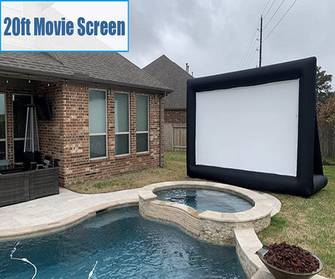 20-foot inflatable outdoor projector screen with blower
Backyard cinema inflatable movie screen 16:9 aspect
Front and rear projection inflatable screen for events
Portable large inflatable movie screen with carry bag
Outdoor inflatable projection screen with air pump