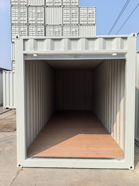Interior View of 20FT Steel Storage Container with Easy-Access Roll-Up Door