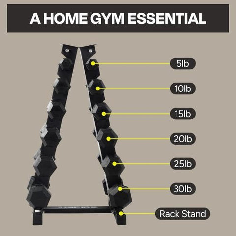 "210 LB Rubber Dumbbell Set with Vertical A-frame Rack"
"Rubber Hex Dumbbells for Home Gym"
"Space-Saving Dumbbell Rack"
"Dumbbell Weight Set for Strength Training"
"Commercial-Grade Rubber Dumbbells with Rack"