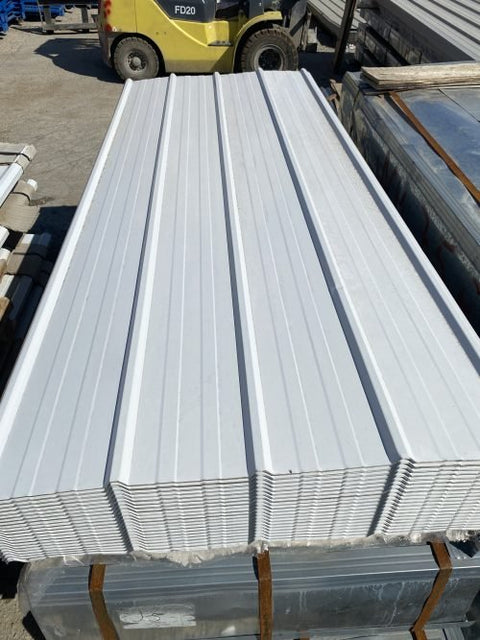 Steel Siding Panels – Charcoal Finish (Closeup)
Charcoal Gray Steel Siding Stack – Front View
White Metal Siding Panel – 26 Gauge
Side Profile of 16ft Steel Siding Panels
Black Finish Steel Siding – Color Sample
Steel Siding Color Swatches – Gray, White, Charcoal