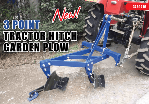 Heavy-duty twin moldboard 3-point plow (red) on display
3-point hitch garden plow with 16-inch bottoms
Moldboard plow for compact tractor – Cat 1 compatible
Side view of twin-bottom plow attachment in red
Tractor plow close-up showing hitch and moldboards