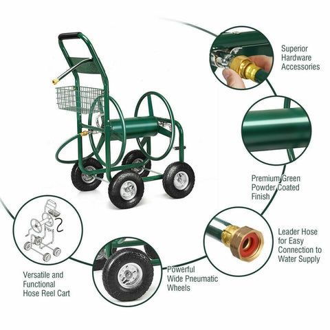 New 300 FT Portable Hose Reel Cart – Heavy Duty Garden Water Hose Storage & Transport TC4719 - with | Sold by Uncle Wiener's Wholesale