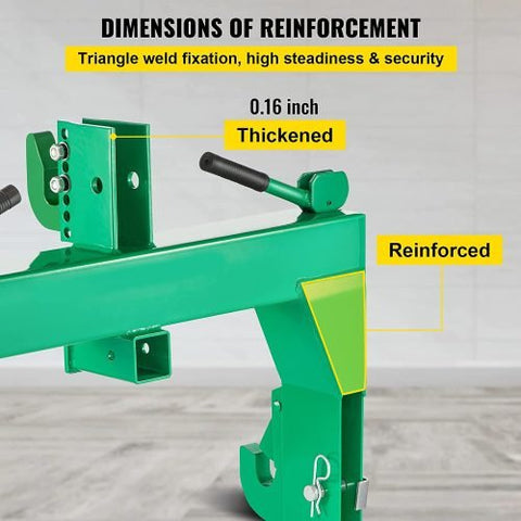 3-point green quick hitch for Category 1 & 2 tractors β heavy-duty steel
Spring-loaded quick hitch with pin hooks and lift arms
Tractor quick hitch in use with implement attached
Quick hitch attachment showing latch and hook configuration