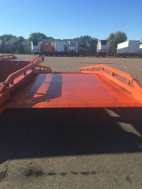 Warehouse dock ramp with forklift in use