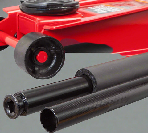 4 Ton Dual Piston Hydraulic Jack – Full Side View in Red
Low Profile Floor Jack – Close-Up of Pump and Wheels
Heavy-Duty Hydraulic Jack – Front View with Wide Frame
Dual Piston Jack – Rubber Pad and Lift Saddle Detail
Hydraulic Floor Jack – In Use with Car for Lifting Demonstration