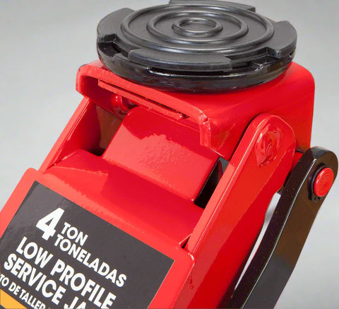 4 Ton Dual Piston Hydraulic Jack – Full Side View in Red
Low Profile Floor Jack – Close-Up of Pump and Wheels
Heavy-Duty Hydraulic Jack – Front View with Wide Frame
Dual Piston Jack – Rubber Pad and Lift Saddle Detail
Hydraulic Floor Jack – In Use with Car for Lifting Demonstration