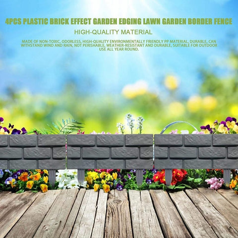 Flexible Brick Garden Edging – 4 Piece Set Installed
Interlocking Stone-Style Lawn Border – Close-Up View
Garden Landscape Fence Panels – Curved and Straight Setup
Plastic Garden Edging Panels – Brick Design in Flower Beds
Outdoor Edging Fence – Tool-Free Installation Pieces