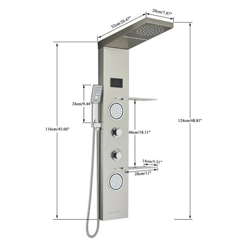 New 4 - Way Stainless Steel LED Jet Rainfall Massage Shower – Luxury Bathroom Shower Head - with Stainless Jet Rainfall Massage Shower | Sold by Uncle Wiener's Wholesale