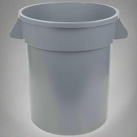 44 Gallon Gray Trash Can with Lid – Heavy-Duty Plastic Outdoor Bin