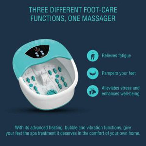 New 5 - in - 1 Foot Spa and Bath Massager with Heat – Stress Relief, Bubbles, Vibration, and Massage Rollers | Model 1224FS - with | Sold by Uncle Wiener's Wholesale