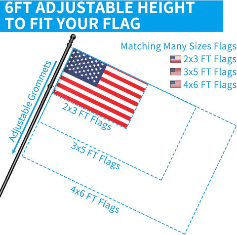 “6 FT stainless steel flag pole with wall mount bracket”
“Complete outdoor flag mounting kit with clips and carabiners”
“Durable flagpole kit with adjustable bracket and hardware”