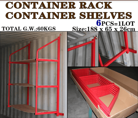 Heavy-Duty 6-Piece Metal Sea Container Shelving Kit
Industrial Rack Kit for Storage Containers and Garages
Heavy Load Metal Storage Shelves Installed in Container
Durable Red Metal Shelves for Shipping Containers
Complete Container Rack and Shelf Kit 6175491