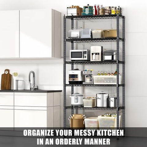 6-Tier Adjustable Wire Metal Shelving Rack – Full View
Heavy-Duty Garage Organizer Rack – Side Angle
Adjustable Wire Shelving – Assembly Guide Diagram
Industrial Metal Storage Rack – Loaded with Storage Bins
Garage Shelving Rack – Displayed in Workshop Setting