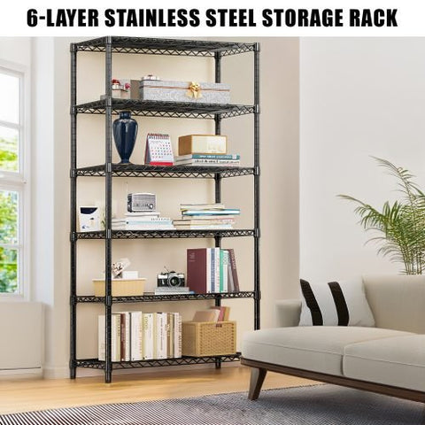 6-Tier Adjustable Wire Metal Shelving Rack – Full View
Heavy-Duty Garage Organizer Rack – Side Angle
Adjustable Wire Shelving – Assembly Guide Diagram
Industrial Metal Storage Rack – Loaded with Storage Bins
Garage Shelving Rack – Displayed in Workshop Setting
