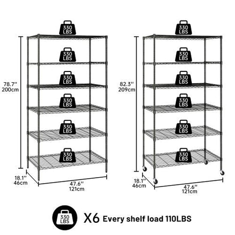 6-Tier Adjustable Wire Metal Shelving Rack – Full View
Heavy-Duty Garage Organizer Rack – Side Angle
Adjustable Wire Shelving – Assembly Guide Diagram
Industrial Metal Storage Rack – Loaded with Storage Bins
Garage Shelving Rack – Displayed in Workshop Setting