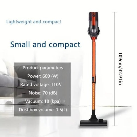 600W Compact Vacuum Cleaner with HEPA Filter – Full View
Bagless Multi-Surface Vacuum for Carpets, Rugs & Hard Floors
Lightweight Vacuum Cleaner with Attachments
Dust Container and HEPA Filter Components
Vacuum Packaging and Accessories Overview
Easy-to-Store Compact Vacuum for Small Spaces
High Suction Cyclonic HEPA Vacuum Close-Up