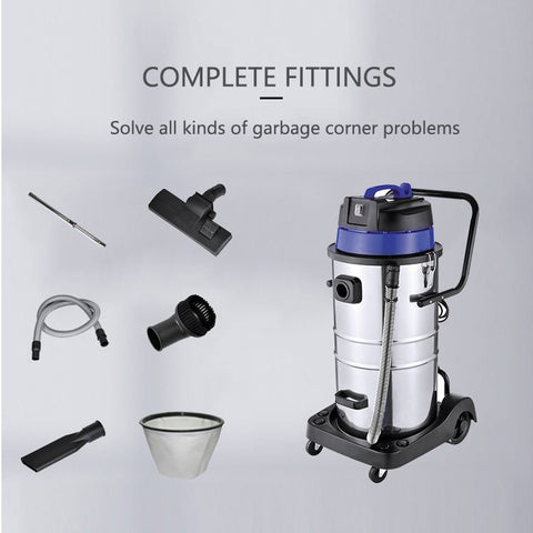New 60L Wet & Dry Vacuum Cleaner – Heavy Duty Stainless Steel Shop Vac for Industrial & Commercial Use V5060L - with | Sold by Uncle Wiener's Wholesale
