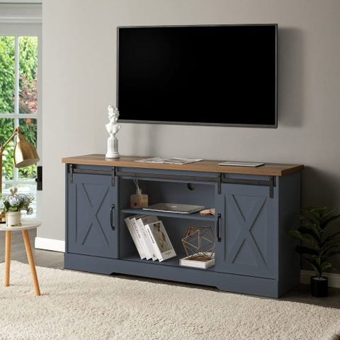 “65 inch rustic barn door TV stand in white”
“Farmhouse style media cabinet with sliding doors”
“Living room setup with gray barn door console”
“TV console with adjustable shelves and cable management”
“Modern rustic media storage cabinet for 70 inch TVs”