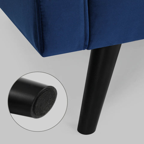 69.7-inch modern velvet sofa in navy blue with tufted back
Gray velvet upholstered sofa with pillows
Side view of modern green couch with wooden legs
Mid-century couch with tufted back and square arms