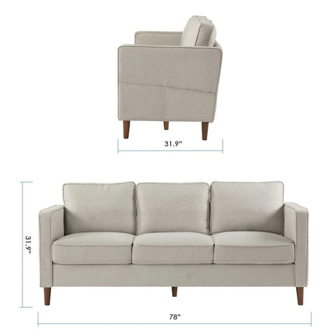 78” Modern Square Arm Couch – Front Room Setup
Dusty Blue Square Arm Sofa – Minimalist Interior
Armrest Storage Pockets on Modern Sofa – Close-Up
Side Angle of Compact 3-Seater Couch
Contemporary Sofa with Solid Wood Frame – Living Room View