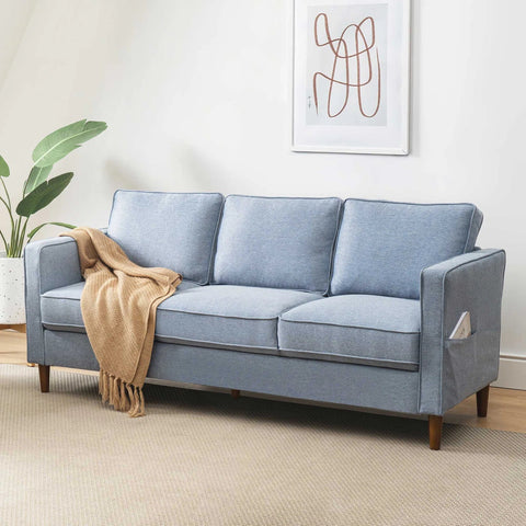 78” Modern Square Arm Couch – Front Room Setup
Dusty Blue Square Arm Sofa – Minimalist Interior
Armrest Storage Pockets on Modern Sofa – Close-Up
Side Angle of Compact 3-Seater Couch
Contemporary Sofa with Solid Wood Frame – Living Room View