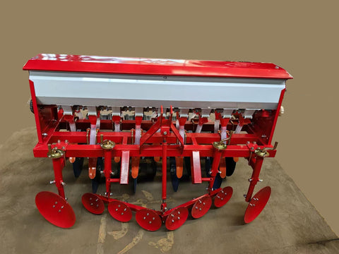 8FT 3-point hitch grain and fertilizer seeder for tractors
Red tractor seeding attachment with fertilizer rows
Heavy-duty farm planter attachment – 8 FT and 4 FT seeder