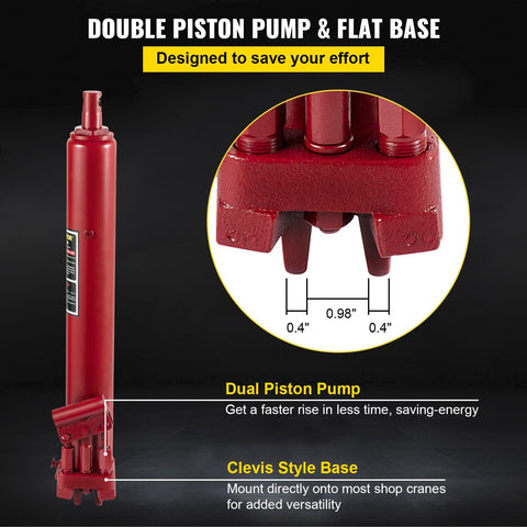 8-Ton Long Ram Hydraulic Jack β Full Side View in Red
Hydraulic Long Ram Jack β Pump Handle and Cylinder Detail
Heavy-Duty 8 Ton Jack β Top Cap and Piston Close-Up
Red Steel Long Ram Jack β Mounted on Engine Hoist Setup
Shop Crane Hydraulic Jack β Long Stroke Adjustment View