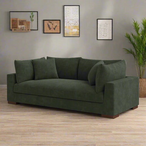 89.5” Square Arm Couch – Modern Living Room Setup
3-Seater Sofa with Toss Pillows – Front View
Upholstered Contemporary Sofa – Side Angle
Soft Plush Back Cushions – Detail Close-Up
Modern Beige Fabric Sofa – Apartment Living Room