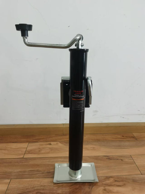 “A-frame topwind trailer jack with removable foot plate”
“Utility trailer jack with 15 inch lift and 5000 lb rating”
“Black heavy-duty topwind jack with foot for RV or cargo trailers”