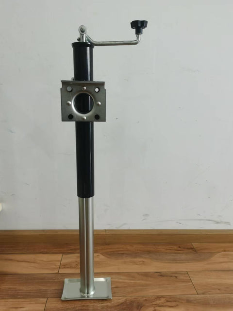 “A-frame topwind trailer jack with removable foot plate”
“Utility trailer jack with 15 inch lift and 5000 lb rating”
“Black heavy-duty topwind jack with foot for RV or cargo trailers”