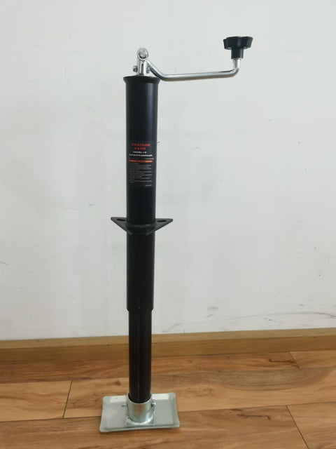 “A-frame topwind trailer jack with removable foot plate”
“Utility trailer jack with 15 inch lift and 5000 lb rating”
“Black heavy-duty topwind jack with foot for RV or cargo trailers”