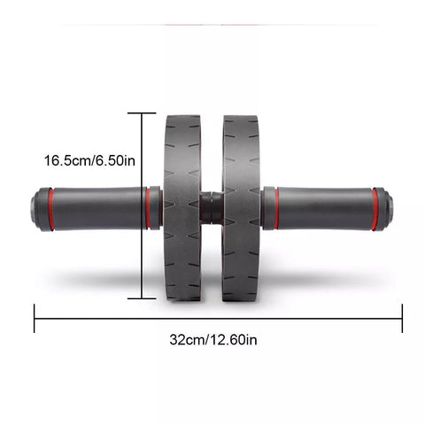 Dual-wheel ab roller with rebound assist โ front view
Home workout ab roller with non-slip grips
Ab core trainer โ side view with ergonomic handles
Ab wheel fitness roller in black with red detailing